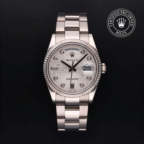 rolex certified pre-owned day-date 35 mm|pre owned rolex watches.